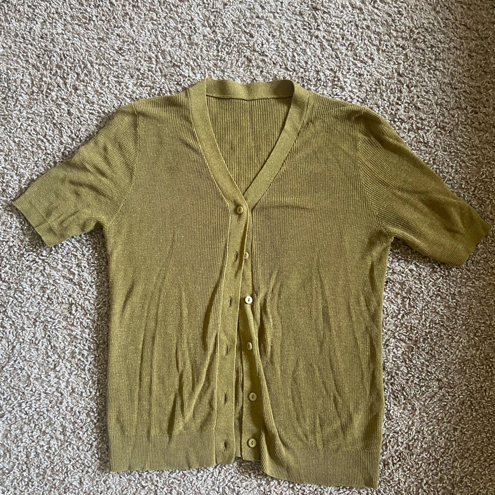 Lightweight Short Sleeve Button Cardigan